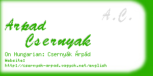 arpad csernyak business card