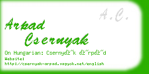 arpad csernyak business card